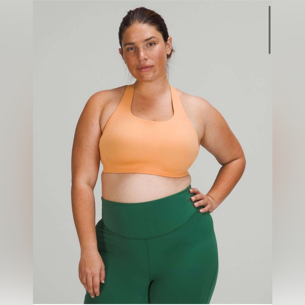Lululemon Air Support Strappy High Impact Sports Bra Orange size 36DD